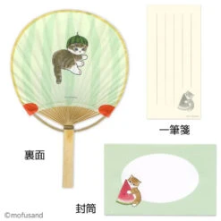 【Order】Mofusand Cat Japanese Bamboo Fan Shaped Greeting Card Multi-Purpose Card -Kaliss 179325481 o2 jpg